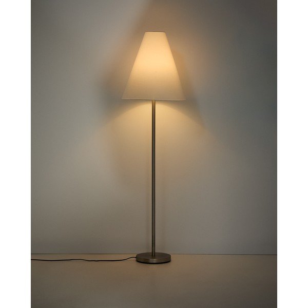 Hõbedane põrandalamp tekstiilist varjuga (kõrgus 153 cm) Navat - Kave Home-image-1