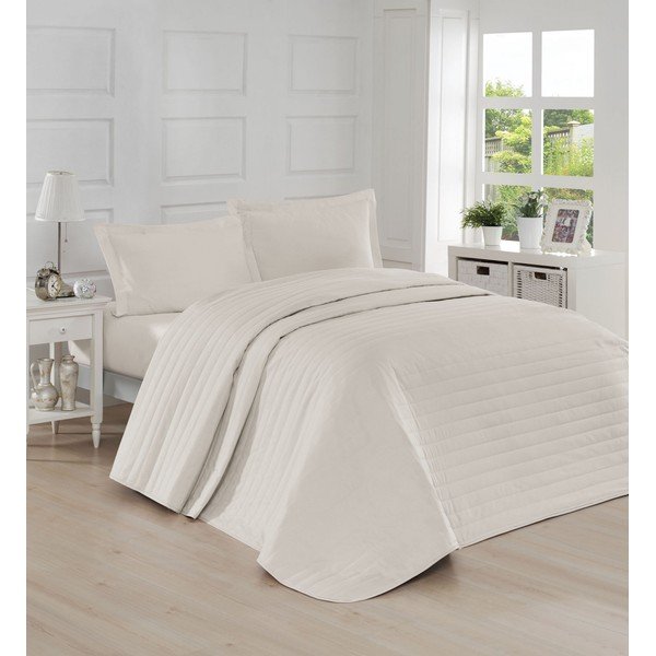 Kreemjas kerge tikitud voodiplaat , 220 x 240 cm Monart - Mijolnir-image-1