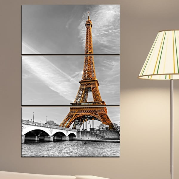 3dílný obraz Eiffelova věž