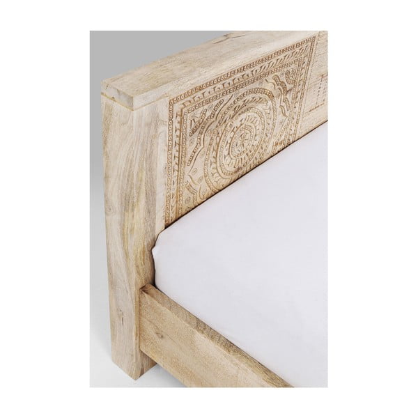 Ručně vyřezávaná postel z mangového dřeva Kare Design Puro, 180 x 200 cm-image-4