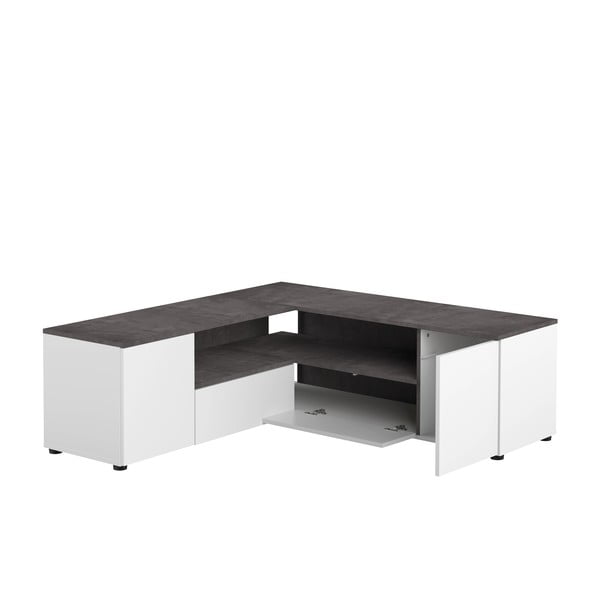 Hall-valge betoonist telerilaud 130x46 cm Angle - TemaHome-image-3