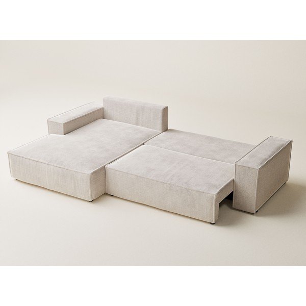 Kreemjas šenilldiivanvoodi/panipaigaga nurgadiivan (vasak nurk/diivanvoodiga) Maze - Maison de Rêve-image-4