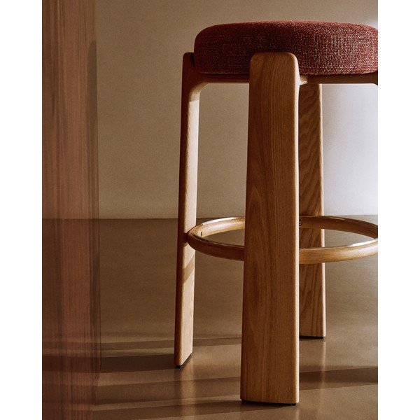 Terrakottapunane saarepuust baaritool (istme kõrgus 75 cm) Granite - Kave Home-image-3