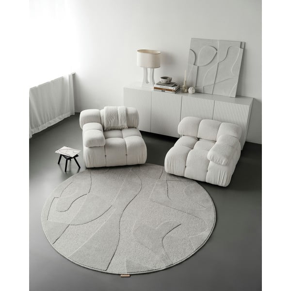 Helehall villane ümmargune vaip ø 120 cm Morphic Botanica - Agnella-image-2