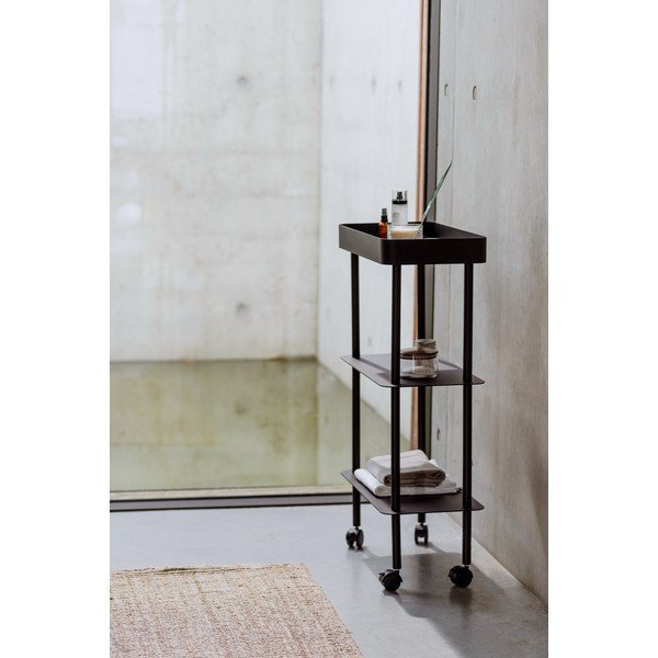 Must metallist mobiilne riiul 60x97x30 cm Nolle - noo.ma-image-4