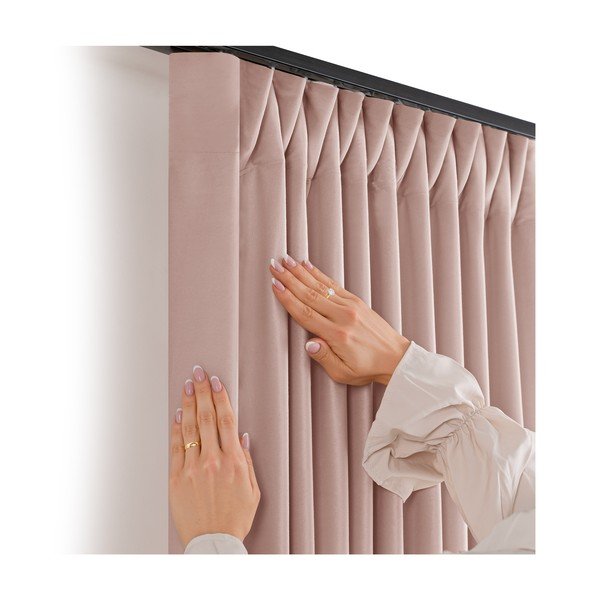 Heleroosa sametist pimendav kardin 530x225 cm Velto - Filumi-image-2