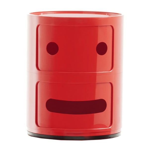 Červený kontejner se 2 zásuvkami Kartell Componibili Grin