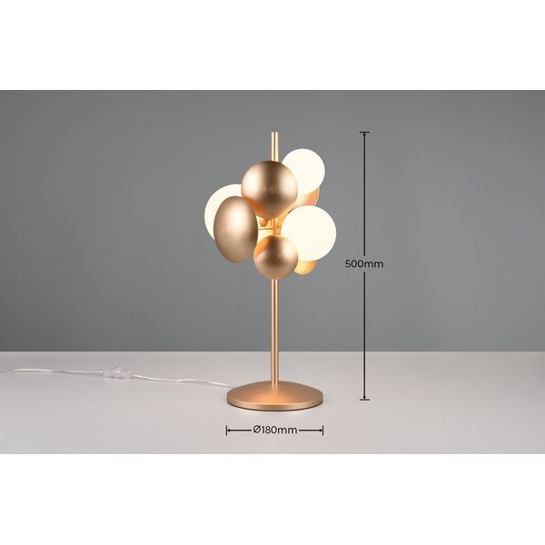 Kuldne-valge klaasist varjuga laualamp (kõrgus 50 cm) Bubble - Trio Select-image-4