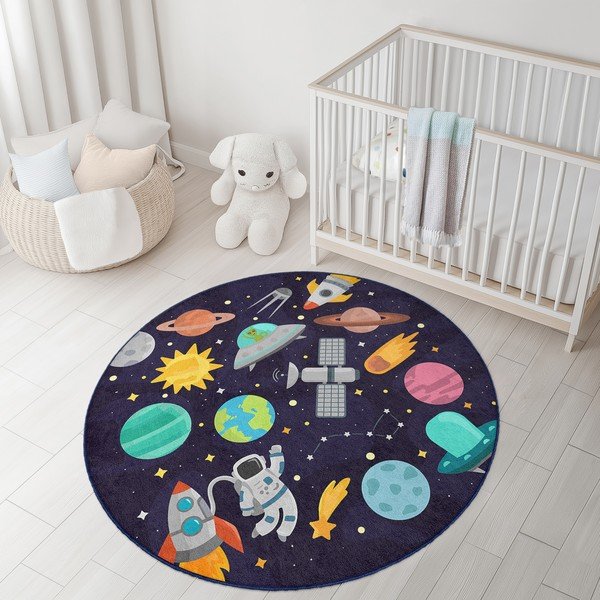 Tumesinine pestav laste mänguvaip ø150 cm Into The Space - Mila Home-image-2