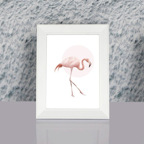 Zarámovaný obraz Dekorjinal Pouff Focused to Flamingo, 23 x 17 cm