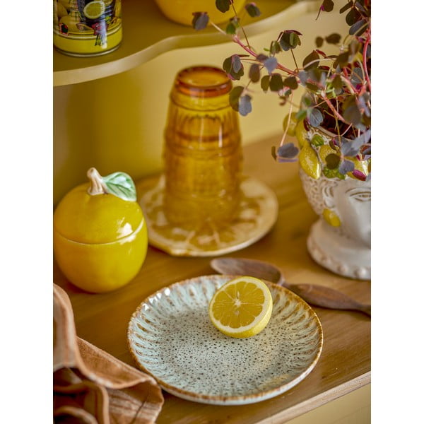 Sinine/beež kivikeraamikast serveerimistaldrik ø 17 cm Fleur - Bloomingville-image-1