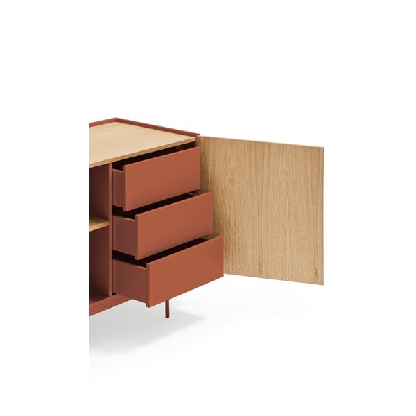 Tellise-puiduvärvi tammedekooriga madal kummut 130x78 cm Otto - Teulat-image-4