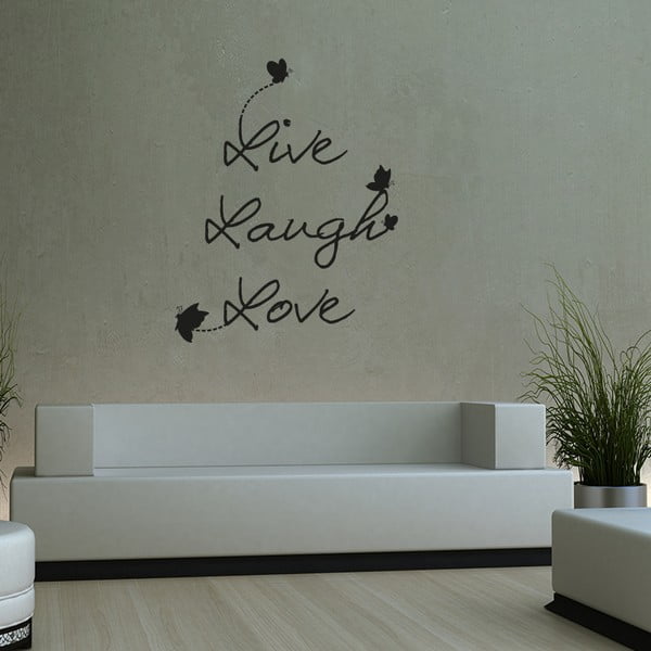 Samolepka Ambiance Live Laugh Love, 55 x 45 cm