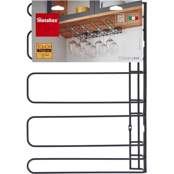 Must seinale paigaldatud veiniklaasi hoidja Veiniklaas - Metaltex-image-4