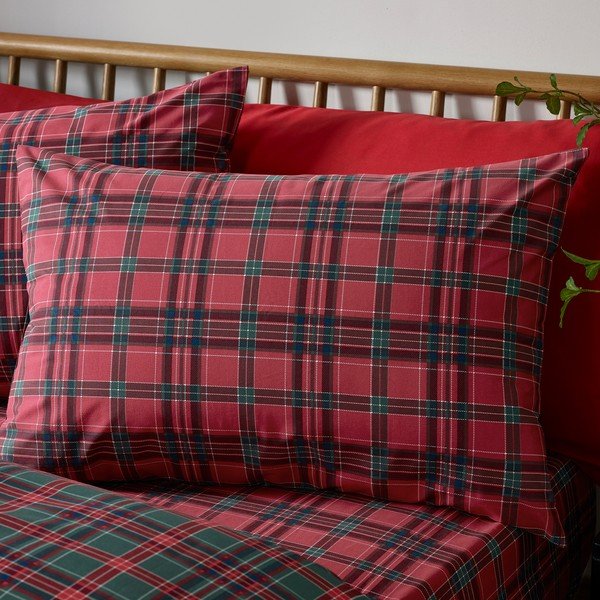 Punane/tumeroheline üheinimesevoodipesu 135x200 cm Tartan Check - Catherine Lansfield-image-3