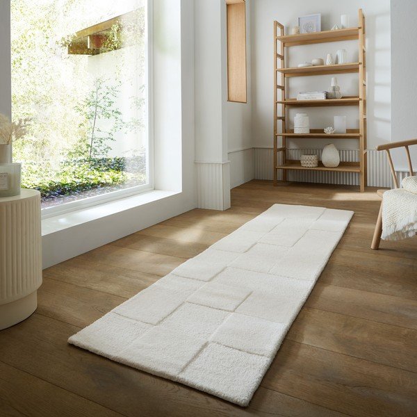 Elevandiluu käsitsi kootud villane vaip 60x230 cm Checkerboard - Flair Rugs-image-1