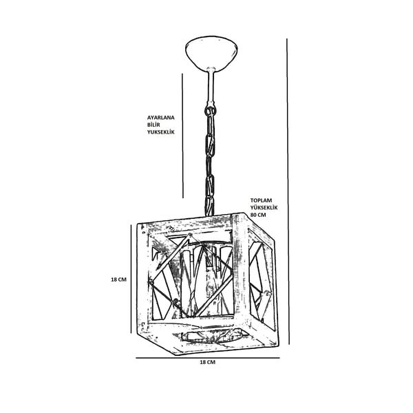 Rippvalgusti, mis on valmistatud sarvepuust Zikzak Camlı - Opviq lights-image-2