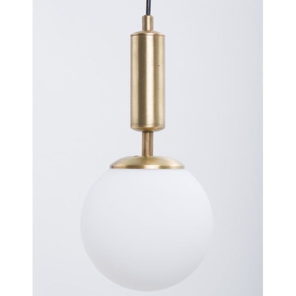 Kuldne-valge klaasist varjuga rippvalgusti ø 15 cm Monera - Squid Lighting-image-1