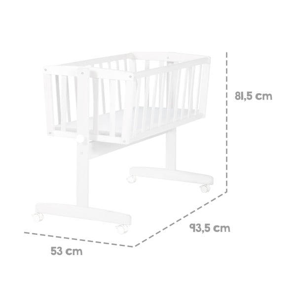Valge ratastel häll 40x90 cm - Roba-image-2