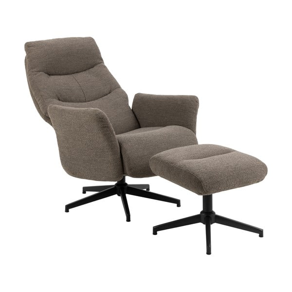 Hallikaspruun bukleekangast lõõgastustool London - Actona-image-3