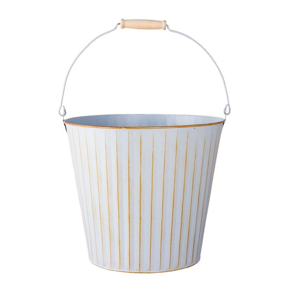 Bílý dekorativní kbelík Clayre & Eef, 9 l