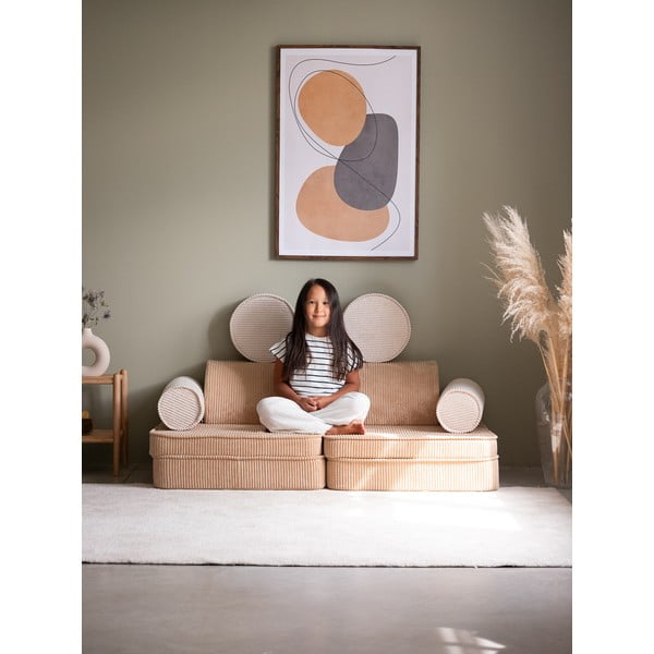 Helepruun velvetist laste diivan 132 cm Settee - Wigiwama-image-4