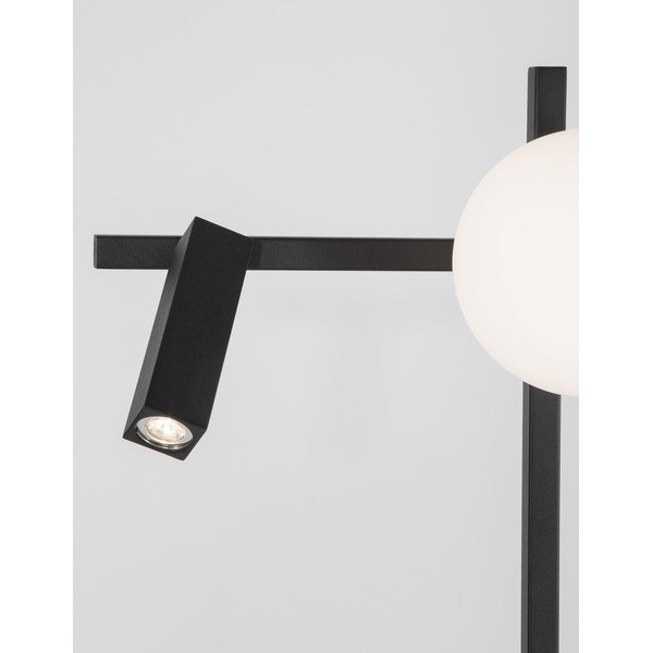 Valge/must metallist LED-põrandalamp painduva konstruktsiooni ja klaasist varjuga (kõrgus 150 cm) Joline - Nova Luce-image-3