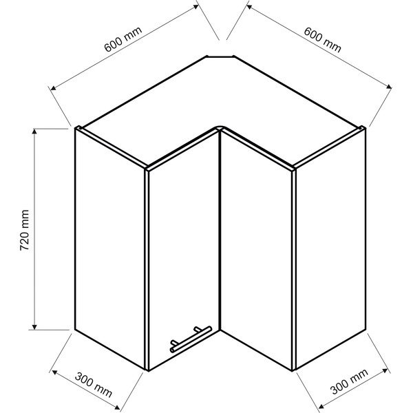 Ülemine/nurka köögikapp (laius 60 cm) Rowan - STOLKAR-image-2