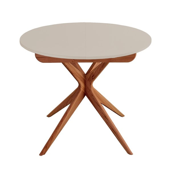 Ümmargune pikendatav söögilaud lisaplaadiga ø 90 cm Jubi – Ragaba