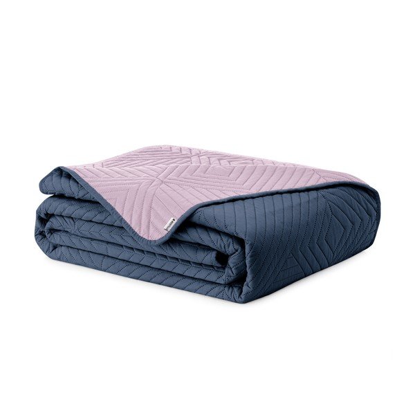 Roosa/tumehall tepitud mikrokiust voodikate 240x260 cm Softa - Restilo