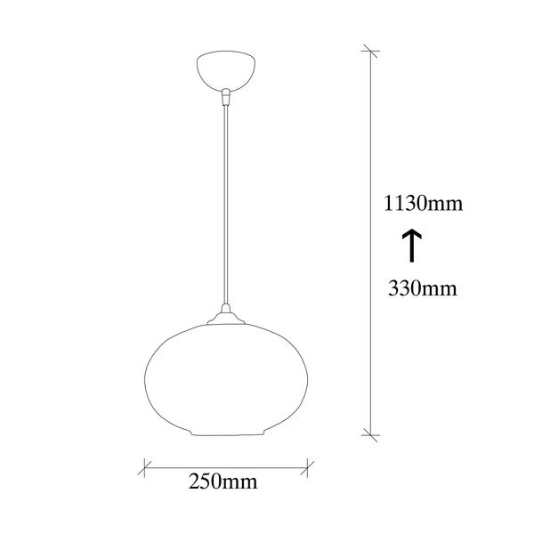 Ookerkollane-must rippvalgusti klaasist varjuga ø 25 cm Camini - Opviq lights-image-4