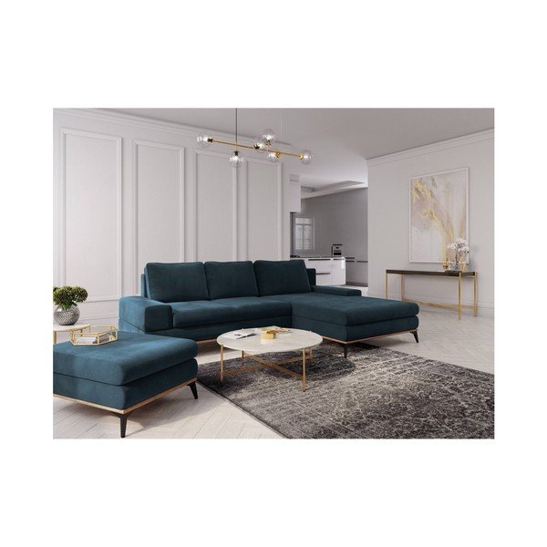 Bensiini sinine nurgadiivan , paremas nurgas Planet - Windsor & Co Sofas-image-1