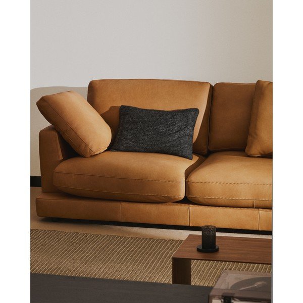 Pruun nahkdiivan 210 cm Gala - Kave Home-image-3