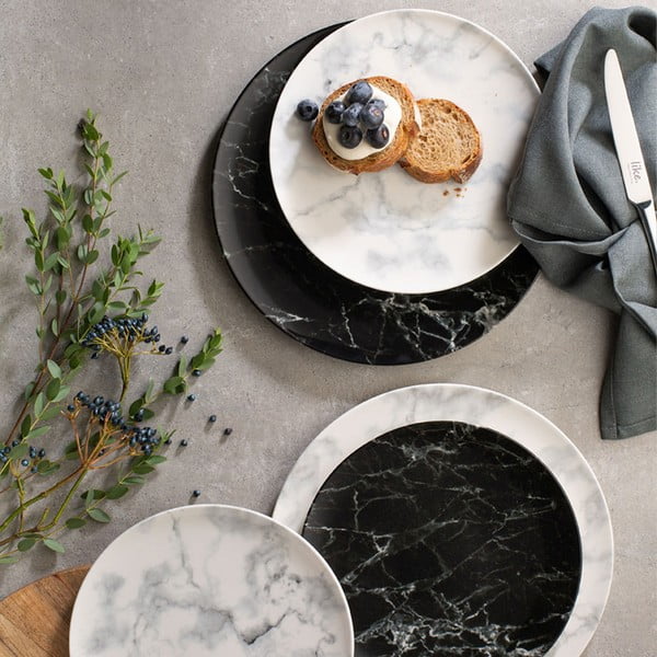 Must-valge portselanist taldrik Villeroy & Boch Marmory, ø 27 cm Like Marmory - like | Villeroy & Boch-image-2