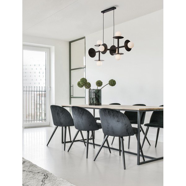 Valge/must metallist ripplamp klaasist varjuga Pielo - Nova Luce-image-1