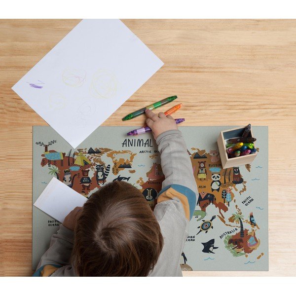 Lauamatt , 55 x 35 cm Animals Worldmap - Really Nice Things-image-1