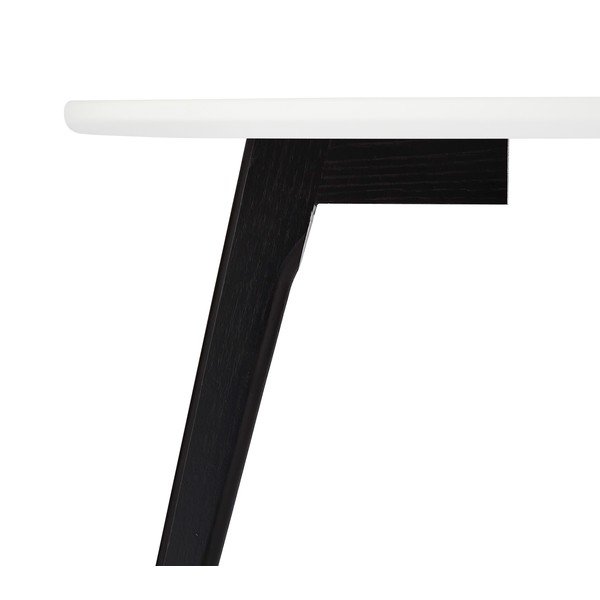Must-valge kohvilaud tammepuust jalgadega , Ø 80 cm Life - Furnhouse-image-3
