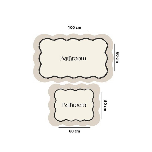 Kreemikad vannitoamatid komplektis 2 tükki 60x100 cm Bounde - Foutastic-image-2