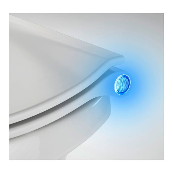 Valge WC iste LED tuledega ja hõlpsasti sulguv Gubbio, 44 x 36,8 cm - Wenko-image-1