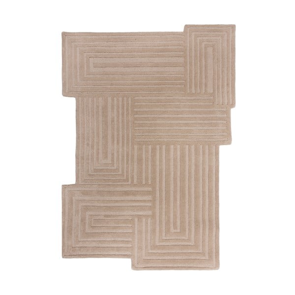 Beež käsitsi kootud villane vaip 120x170 cm Zen Rectangles - Flair Rugs