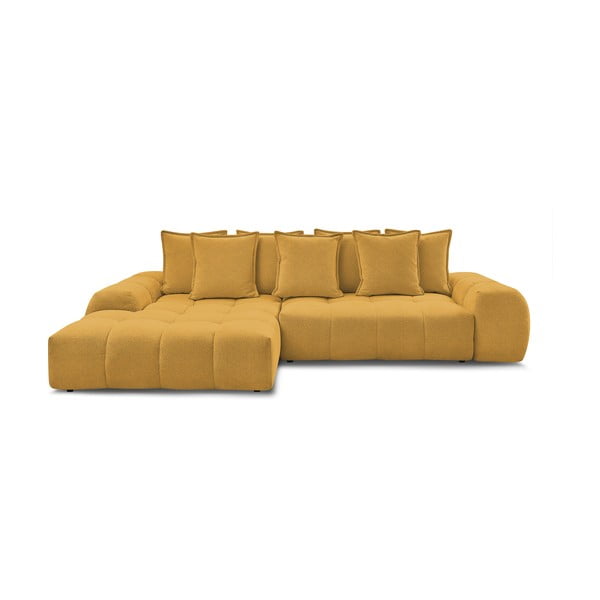 Šenilldiivanvoodi/panipaigaga nurgadiivan sinepikarva värvi (vasak nurk/diivanvoodiga) Everest - Bobochic Paris