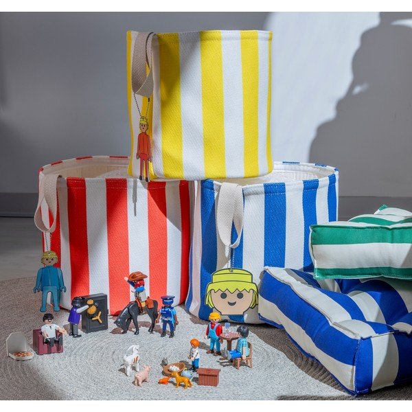 Sinisest riidest mänguasjakorv ø 30x28 cm Stripes - Playmobil-image-1