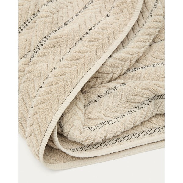 Beež puuvillane froteerätik 90x150 cm Rune - Kave Home-image-2