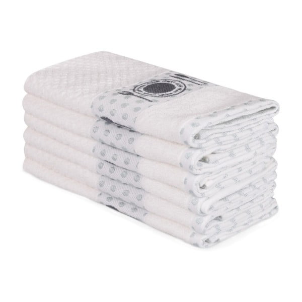 Sada 6 béžových bavlněných ručníků Beyaz Carrie, 30 x 50 cm