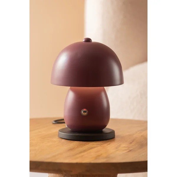 Roosakaslilla LED lauavalgusti metallist varjuga (kõrgus 18 cm) Mono LED - Leitmotiv-image-1
