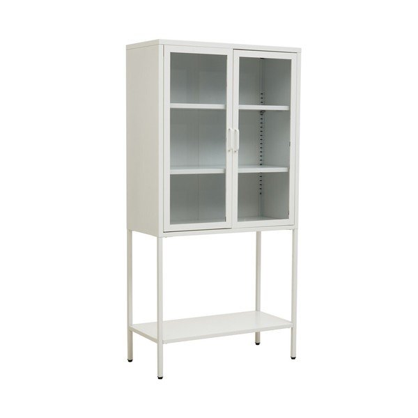 Valgest terasest vitriinkapp 75x150x35 cm Acier - Premier Housewares