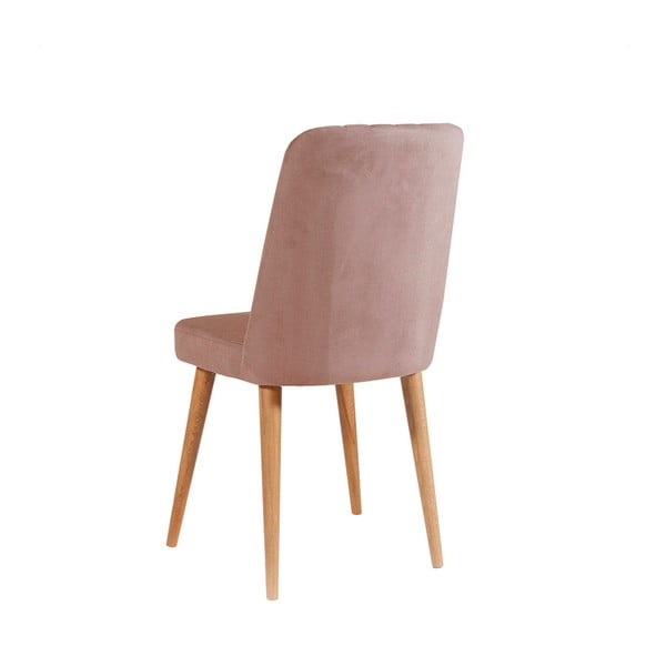 Heleroosa sametist söögitool Stormi Sandalye - Kalune Design-image-1