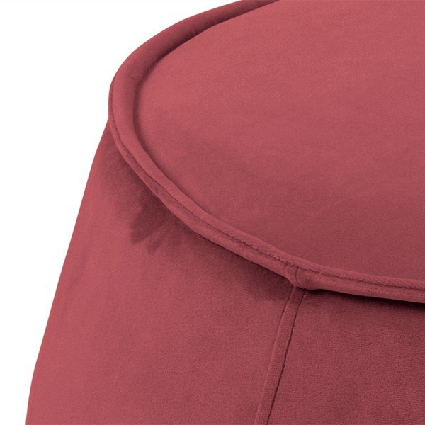 Korallroosa sametist pouf , ⌀ 60 cm Mie - Actona-image-4
