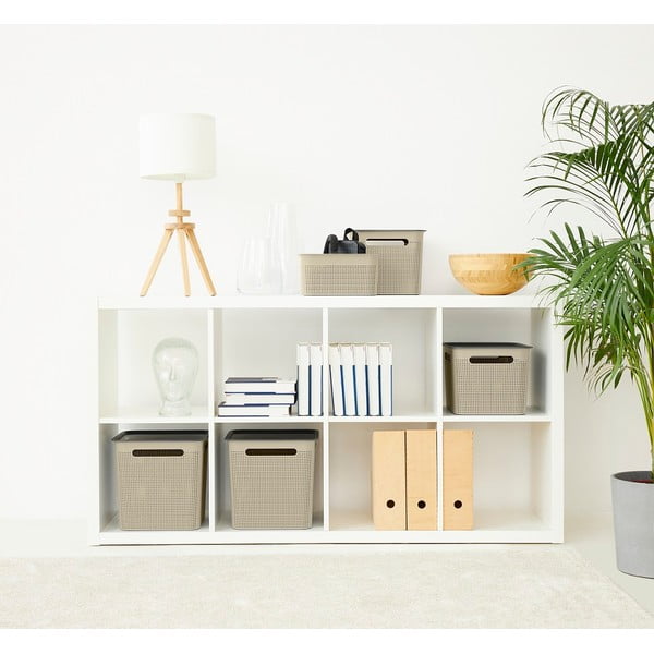 Beeži värvi hoiukorv taaskasutatud plastikust Brisen - Rotho-image-1