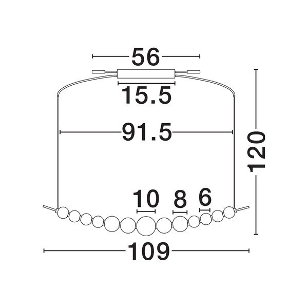 Valge/kuldne metallist LED-rippvalgusti, millel on hämardatav klaaskupli Perla - Nova Luce-image-4